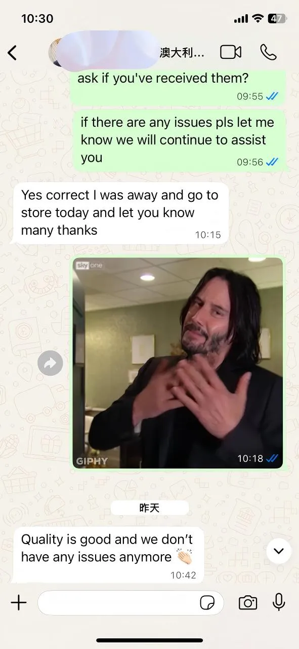 ​Meie Austraalia kliendi tagasiside: kvaliteet on parim suhtlus